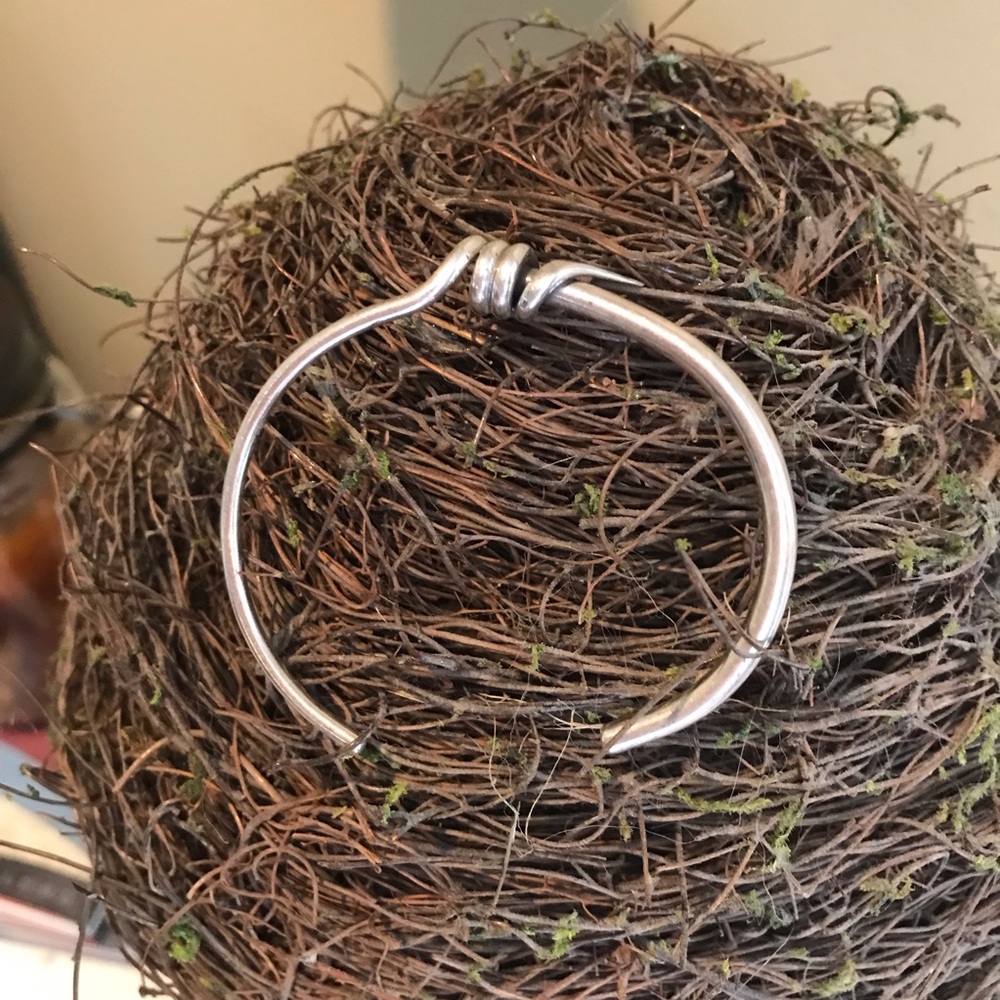 Funky Sterling Silver Bangle Bracelet